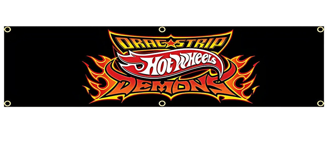 Hot Wheels Dragstrip Demons Flag Banner 17.7" x 70" NEW! Home & Garden:Yard, Garden & Outdoor Living:Décor:Flags Cozy Home Treasures